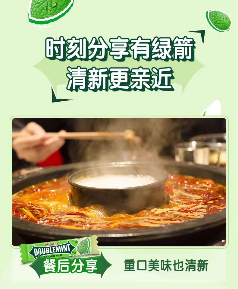 【中國直郵】 綠箭 口香糖 薄荷口味約100片*1袋