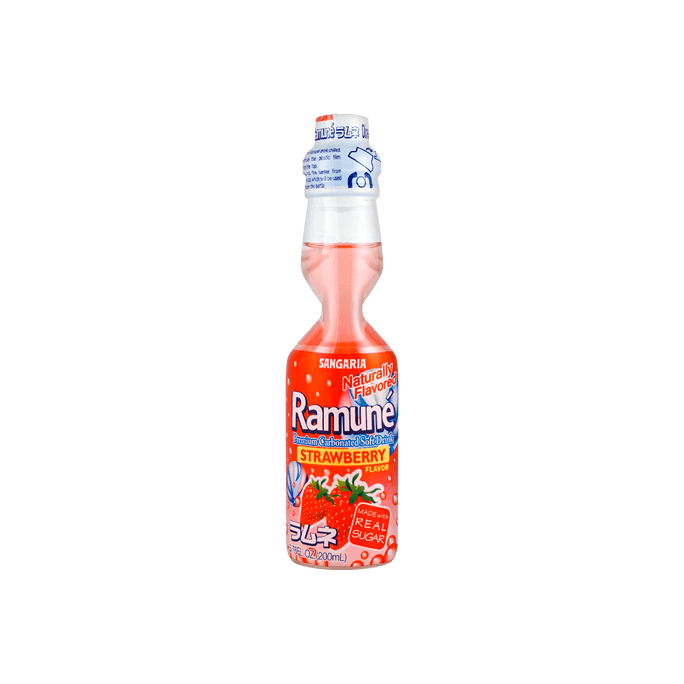 Ramune Soda Strawberry Flavor  6.76 fl oz