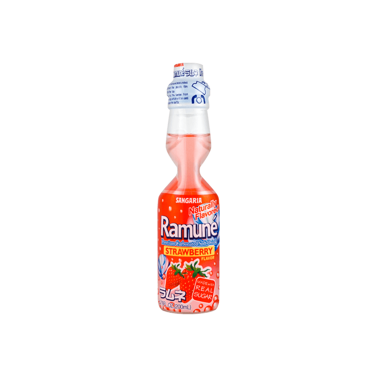 サンガリア ラムネソフトドリンクストロベリー味6.76oz - Yami