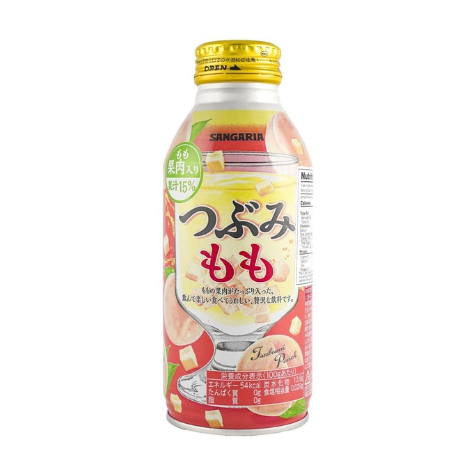 Tsubumi Peach Juice, 13.4 oz Bottle Can