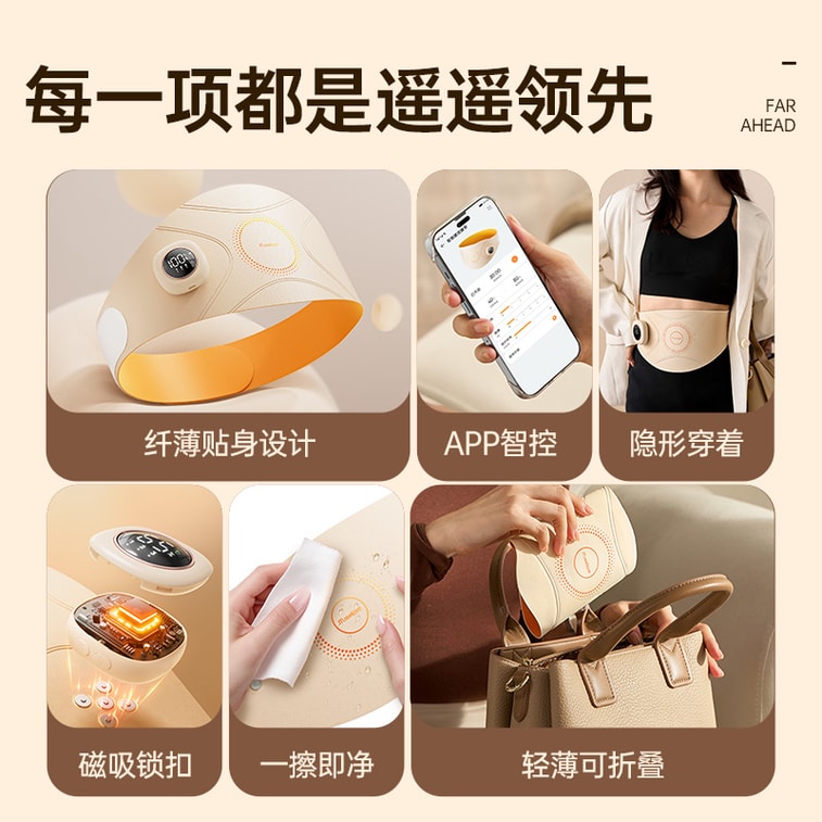 【3.8节礼物】Muselove慕诗爱 暖宫腰带大姨妈肚子疼神器女生月经用缓解宫寒痛经热敷保暖可调节长度 1盒装 4