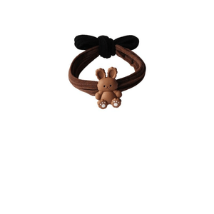 【中国直送】四川省物産 ウサギのヘアゴム 新しい高級気質シームレスヘアゴム 女性用 かわいいゴムバンド ヘアゴム ヘアゴム 茶色のウサギ *1個