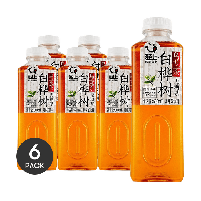 轻上 白桦树乌龙茶 600ml *6【6份超值装】【0糖0卡0脂】【甘冽清爽 夏日必备】
