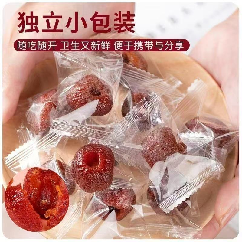 Hollow hawthorn balls, nucleated, ready to eat, appetizing, and greasiness relieving. Large fruit with a thickness of 90g * 1 bag