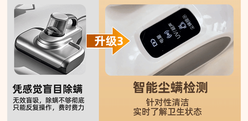 【中國直郵】 美的 無線款除蟎儀BC300家用靜電寵物除毛神器床上雙杯殺菌吸塵器 一個裝