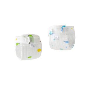 Wet Wipes Filled With Cotton, Washable Newborn Baby Diaper Pants, Baby Urine Pad, Mustard Cloth Bag, Diaper, Washable Summer Boys' Diaper (5 Pieces), Random Colors, L Size (9-15), 20-29 Pounds