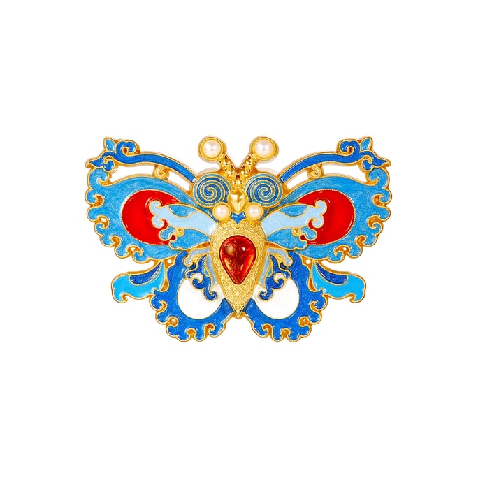 Pearl And Kingfisher Feather Brilliance - Kingfisher Decoration Butterfly-shaped Refrigerator Magnet