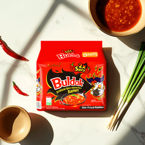 Korean 2x Spicy Buldak Noodles Hot Chicken Flavor Stir-Fried Ramen - 5 Packs* 4.93oz