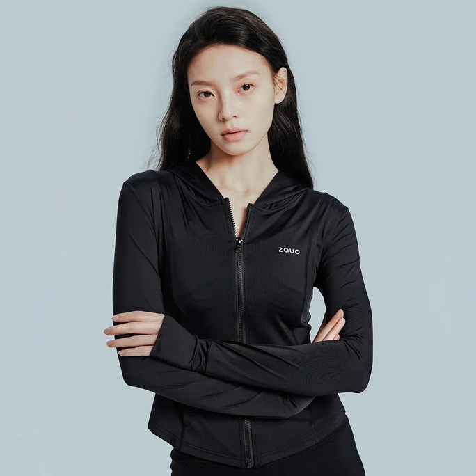 쿨링 자외선 차단 집업 슬림핏,블랙 [M]