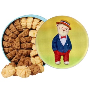 【中國直郵】 香港珍妮曲奇 聰明小熊雙味餅乾 640g*1盒