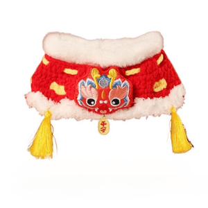 【中国直送】Huayuanペット用品 Huayuan新年スカーフ Sサイズ（10斤以下）20-25cm×1