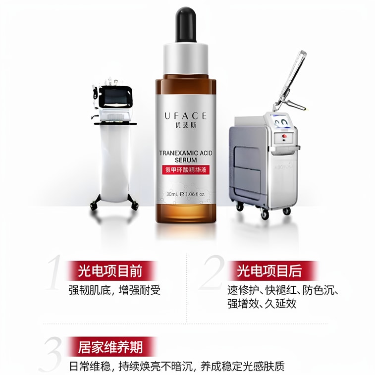 優斐斯 5%高濃度氨甲環酸淡斑精華液 30ml 強效褪紅 醫美計畫後可用【三甲醫院同款】皮膚科推薦 3
