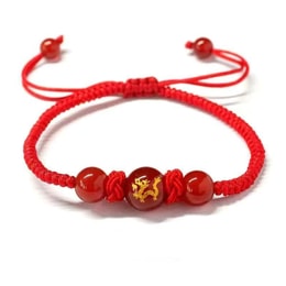 Zodiac Agate Bracelet Of The Year Of The Zodiac Red Rope Couple Bracelet Jewelry Zodiac Bracelet [Dragon] 1 Piece
