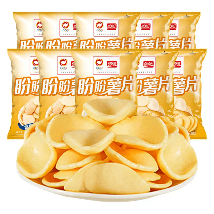 PanPan Puffed Potato Chips With Original Flavor 10g*10 Packs Of Children's Net Red Snack Spree 