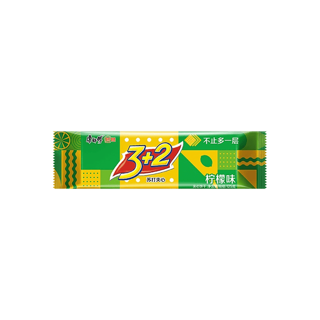 康师傅 3+2苏打夹心饼干 清新柠檬味 125g