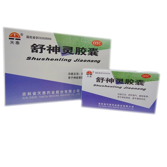 【中国直邮】 天泰 舒神灵胶囊 舒肝理气 解郁安神 用于神经衰弱 更年期综合征 失眠症 60粒 x 1盒