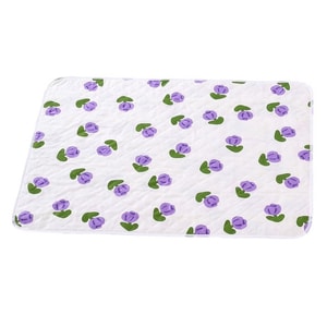 Purple Tulip Leak-Proof Mat (50*70cm) – TPU Waterproof, Ultrasonic Bonding, Formaldehyde-free. Soft Absorbent, Anti-slip, Washable & Foldable.