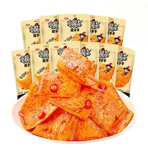 卫龙 小魔女香辣烧烤味 素毛肚 魔芋干 网红爆款零食10g*10包