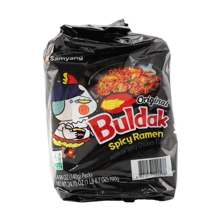 Korean Buldak Noodles Stir-Fried Ramen - Hot Chicken Flavor, 4.94 oz*5 ,24.7 oz【Trending on TikTok】【Packaging May Vary】 6
