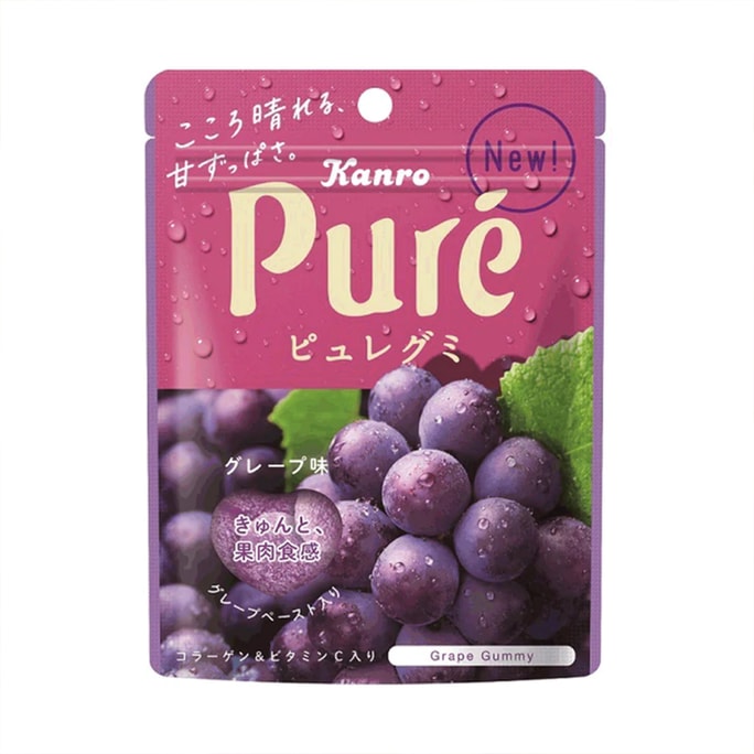 【日本直邮】Kanro甘乐 Pure果肉果汁软糖 56g 葡萄味