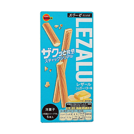 日本BOURBON波路梦 LEZALU 香甜黄油味威化饼干棒 34g