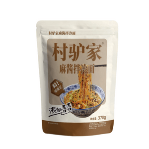 【中国直邮】 村驴家 麻酱拌冷面袋装韩式风味东北冷面懒人夜宵370g*1袋