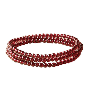Cultural And Creative Collection: Natural Garnet Bracelet, Three-Ring Plain Crystal Bracelet, 3.5mm*1 Piece