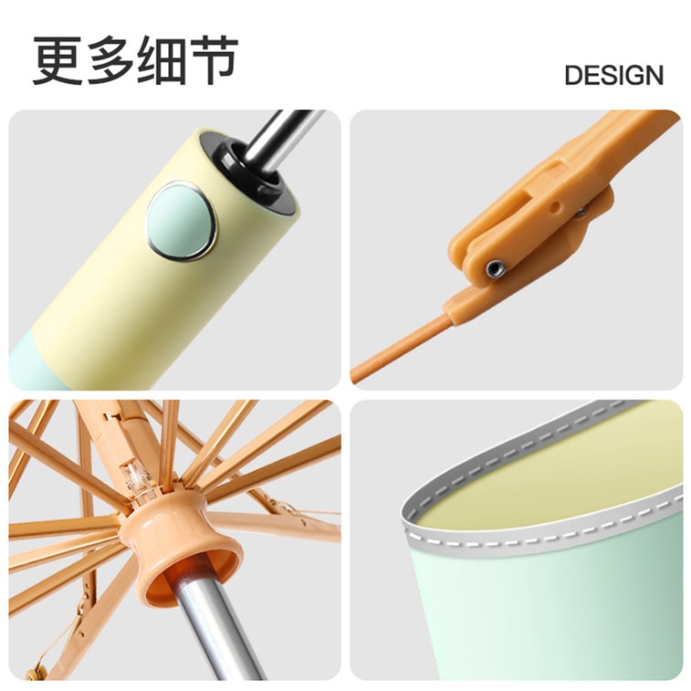 【中国直邮】 HSPM 全自动雨伞折叠高级感防晒防紫外线晴雨两用遮太阳伞 10骨反向彩胶 葡萄汽水 3