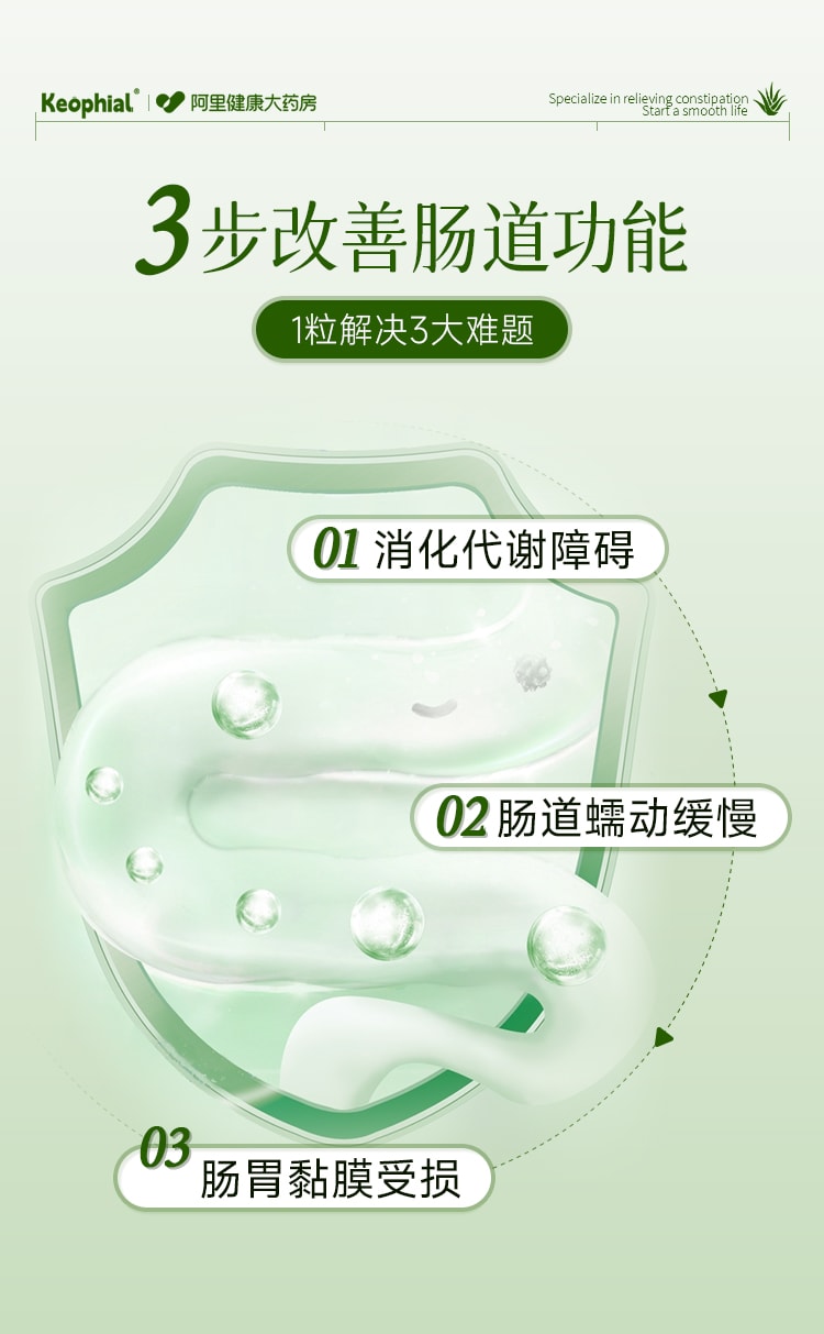 【中國直郵】 KEOPHIAL 蘆薈軟膠囊 潤腸通便 官方正品 60粒/1瓶體驗裝
