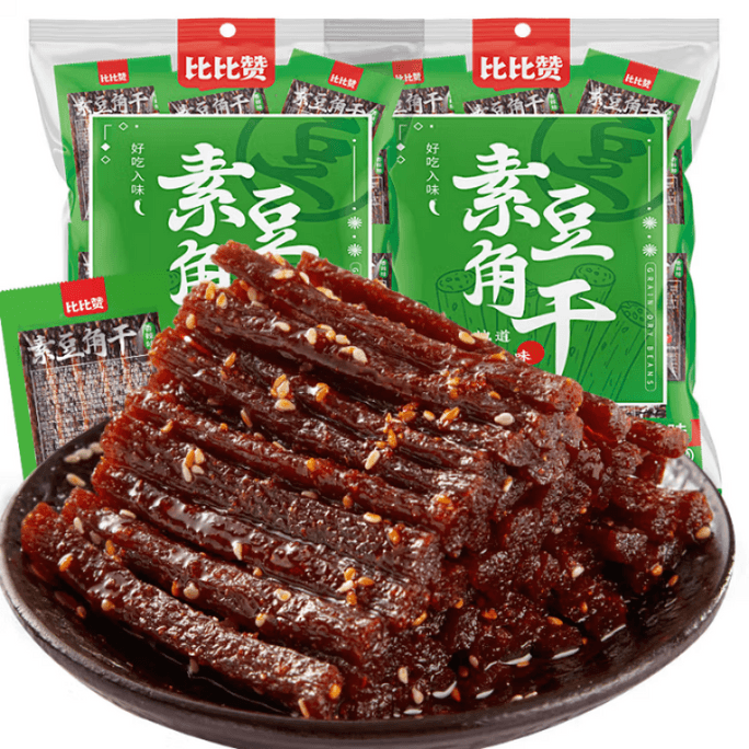 【中國直郵】 比比贊 素豆角幹麻辣條兒時夜宵充飢解饞小零食小吃休閒食品小包裝 素豆角香辣味 180g