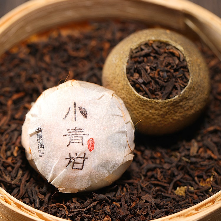 中国直邮】 福东海陈皮普洱茶新会小青桔陈皮宫廷生晒普洱茶熟茶茶叶茶