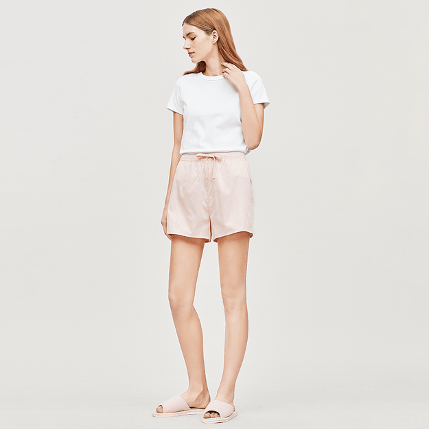 网易严选 女式基础家居短裤 淡粉色*xl