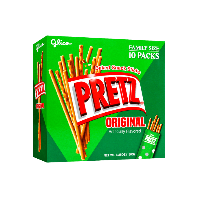 Japanese Original Pretz - Baked Snack Sticks, 10 Pieces, 6.35oz