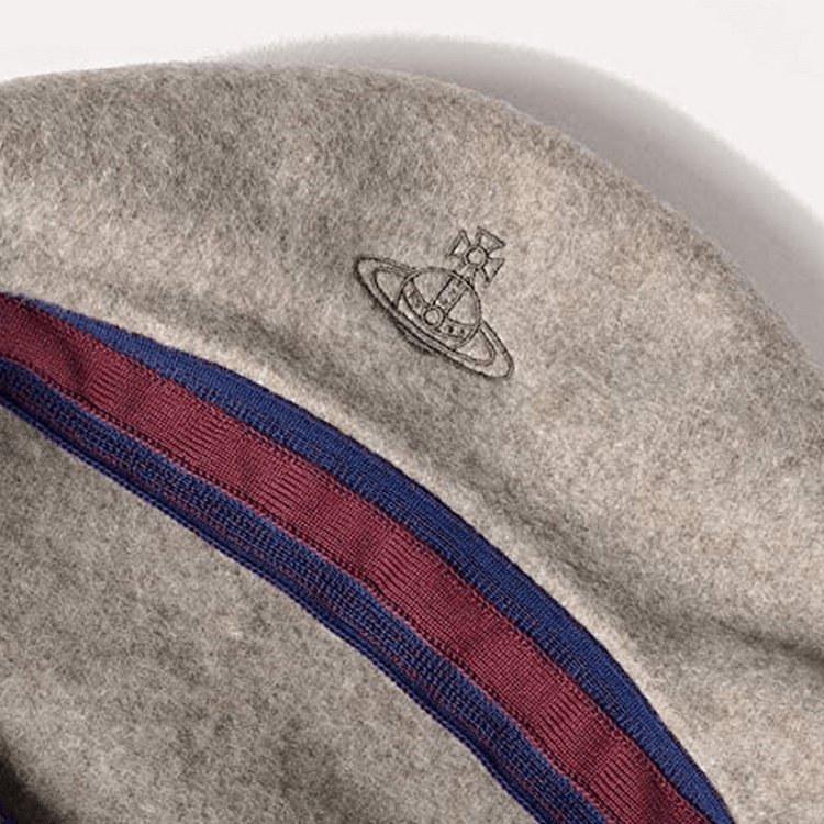 Vivienne Westwood ORB Embroidered Basque Beret Mocha Brown 1 Vivienne Westwood ORB Embroidered Basque Beret Mocha Brown 1