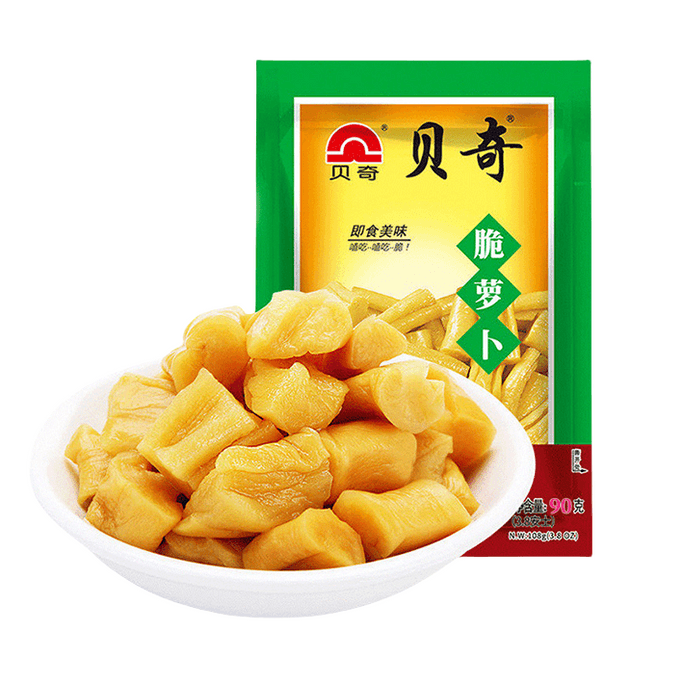 【中國直郵】貝奇 脆蘿蔔 蘿蔔乾 鹹菜 下飯菜 開胃即食榨菜 原味 90g