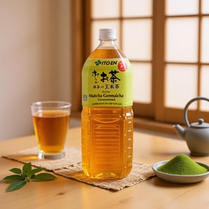 日本ITO EN伊藤园 无糖抹茶玄米茶 糙米茶饮料 大瓶装 2L【0糖0脂0卡】