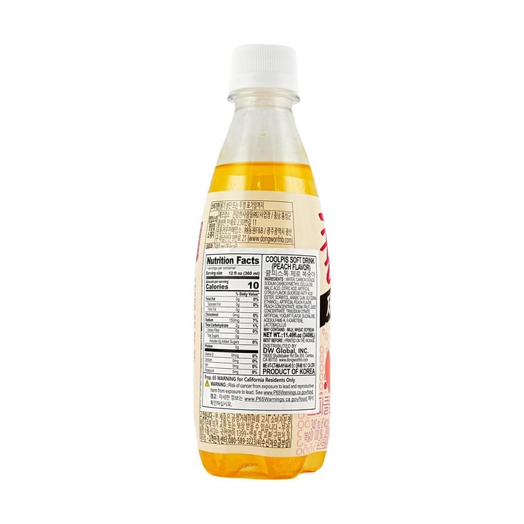 Coolpis Soft Drink Peach Flavor 340ml 5