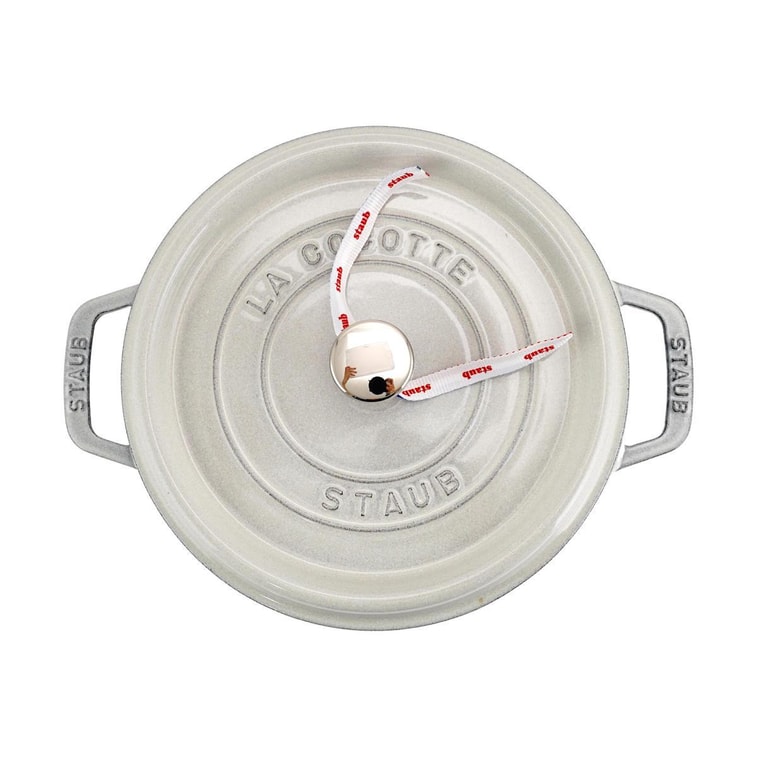 法国STAUB珐宝 圆形荷兰炖锅 搪瓷铸铁双耳珐琅锅 松露白 3.79L 5