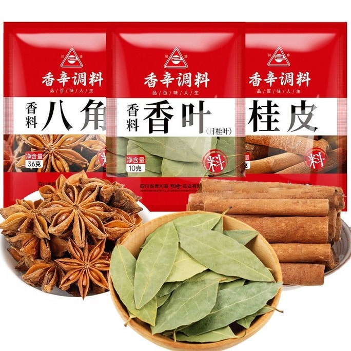 Authentic Braised Meat Spices: Star Anise, Bay Leaves, Cinnamon, Five-Spice – 3-Pack Braising Seasoning Set * 1 Bag 82g