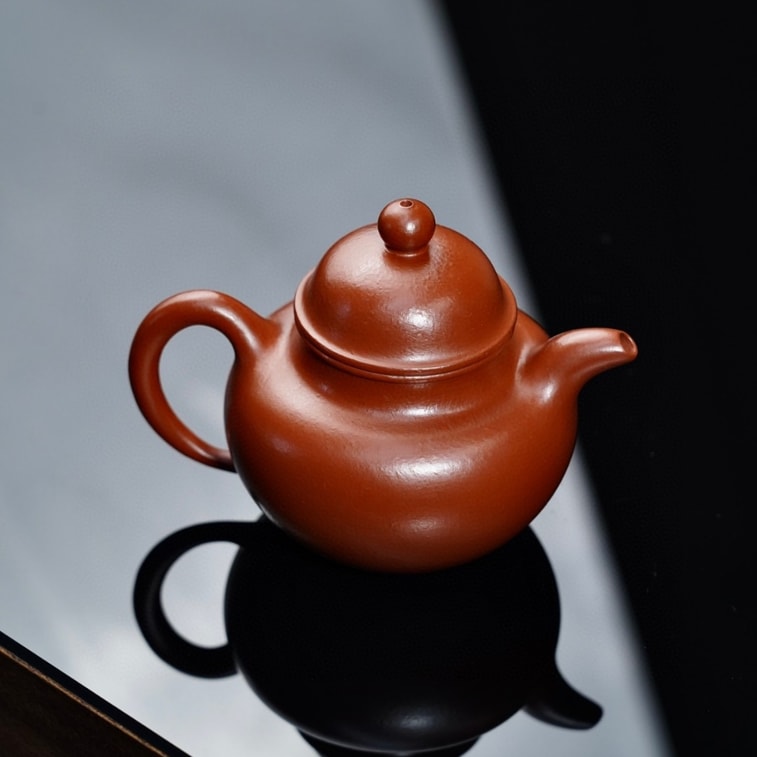 小师姐评茶 【美国现货秒发】掇球宜兴紫砂壶 许雪强手工制粗砂皱皮朱泥 经典器型气韵贯通 越用越润提升茶香 功夫茶资深玩家品鉴 居家办公典藏佳品 150ml 5