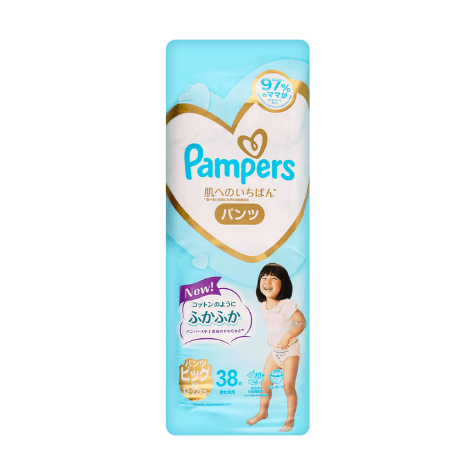 日本PAMPERS帮宝适 一级邦通用婴儿学步裤拉拉裤 XL号 12−22kg 38枚入