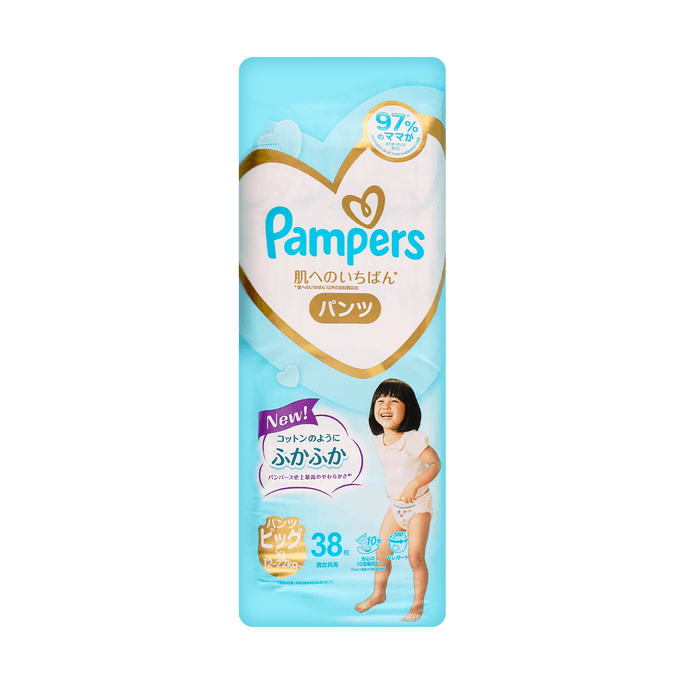 日本PAMPERS帮宝适 一级邦通用婴儿学步裤拉拉裤尿不湿尿布 XL号 12−22kg 38枚入