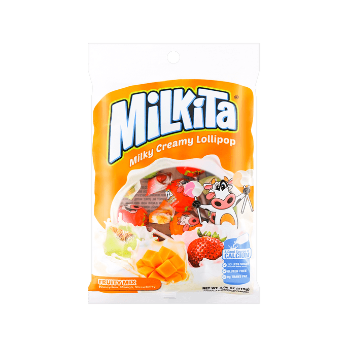 Milky Creamy Lollipop Assorted Fruit Flavor 115g