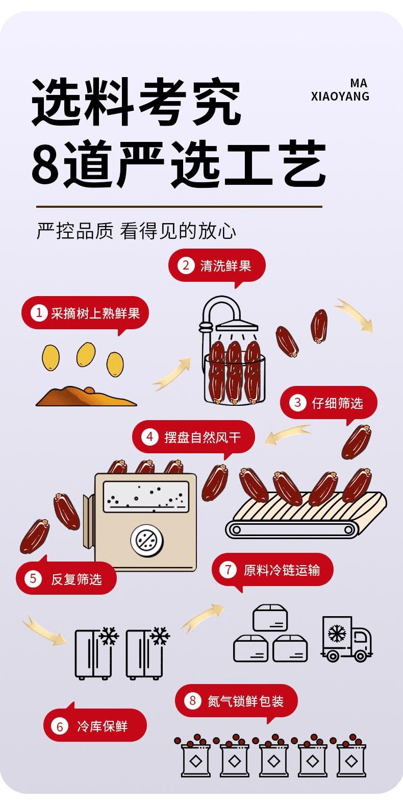 【中國直郵】 馬小養 新疆特產軟糯香甜免洗大果乾果脯零食精選新疆黑椰棗100g*1袋