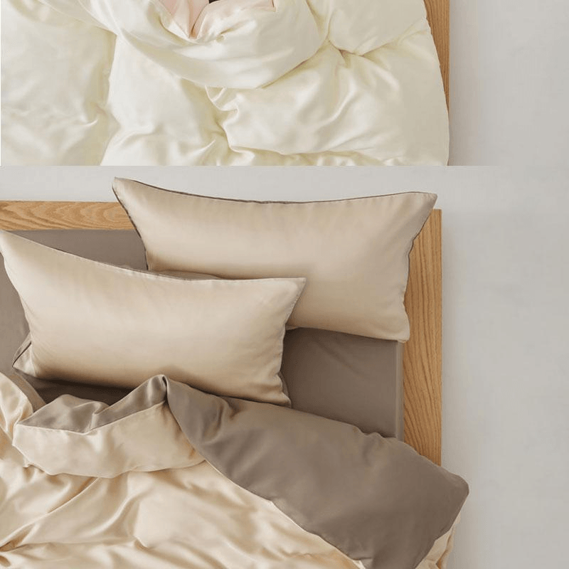 Lullabuy 雲澗絲語天絲素色床上四件套 床品床單被套枕套 秋麥-Double/Queen Size