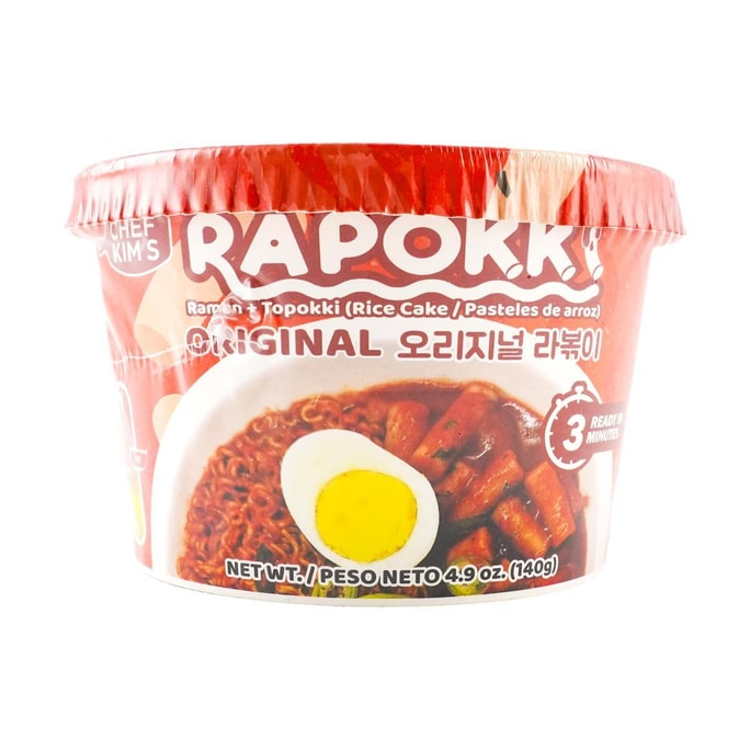 Ramen With Topokki Rice Cake Original Spicy,4.9 oz