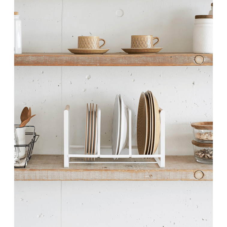 Vertical Plate Organizer - Steel + Wood 1 piece 3