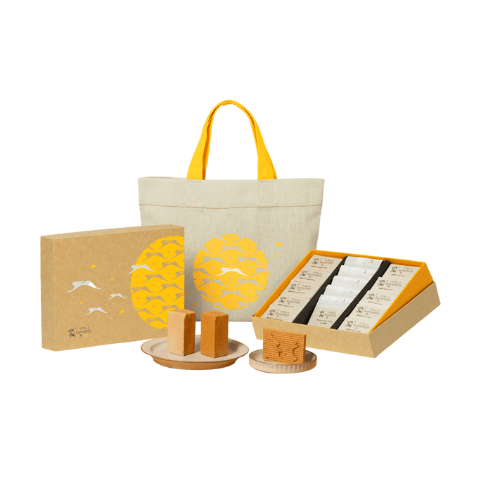 Mid-Autumn Festival Gift Box, Pineapple Cakes50g*5 + Apple Cakes45g*5 + Banana Cookies20g*5,15 Pieces  575g