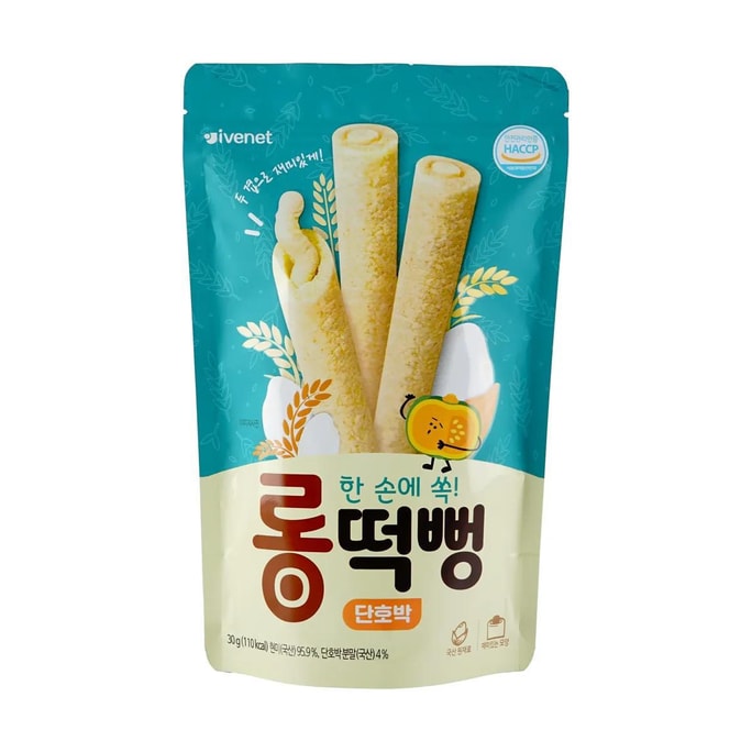 韩国IVENET 谷物棒饼干 婴儿磨牙棒 宝宝零食 南瓜味 30g