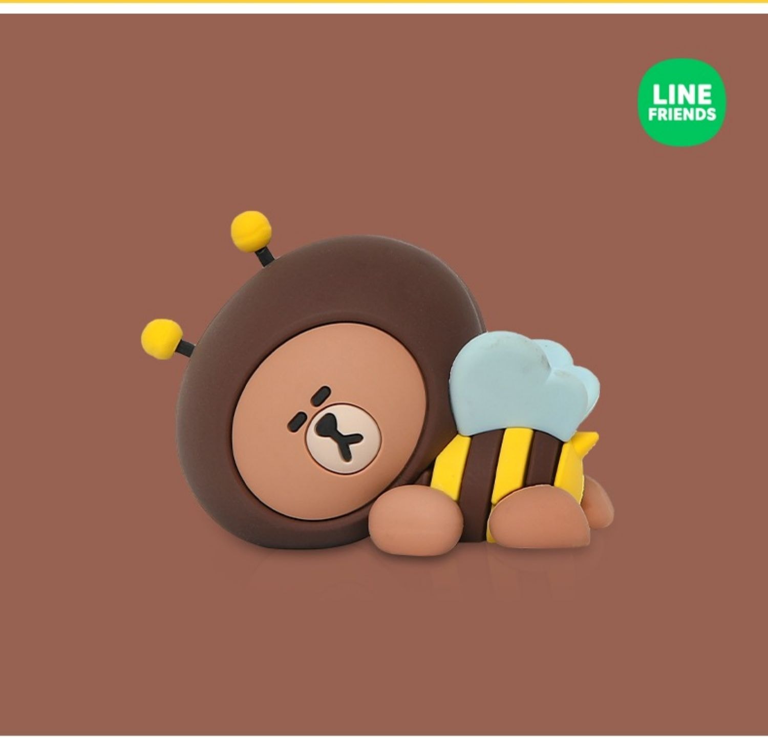 【中国直邮】  日本 LINE FRIENDS 布朗熊汽车中控台装饰 摆件 3个